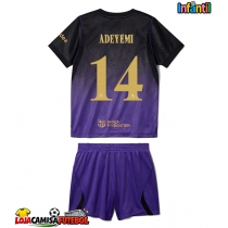 Camisa de Futebol Barcelona Karim Adeyemi #14 Equipamento Secundário Infantil 2026-27 Manga Curta (+ Calças curtas)